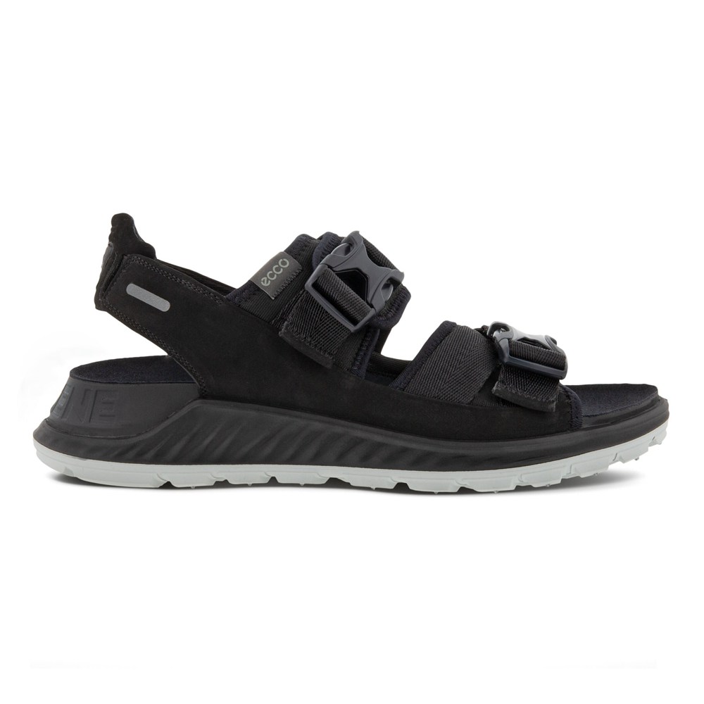 ECCO Mens Sandals Black - Exowrap 2S Buckle - RWH-349281